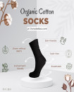 Made in Portugal Organic Cotton Socks EU 35-46 Crew Socks Soft and Breathable Black White Color